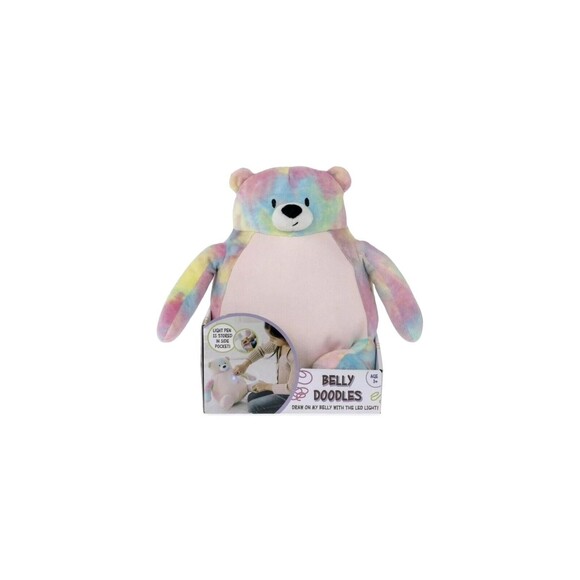 BELLY DOODLES PLUSH BEAR DRAW ON BELLY WITH INCLUDED LED LIGHT PEN - Picture 1 of 2